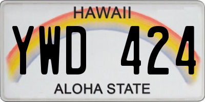 HI license plate YWD424