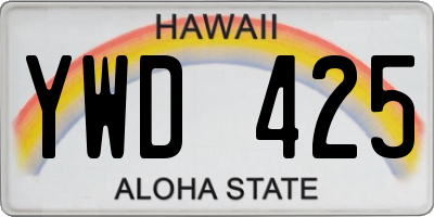 HI license plate YWD425