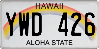HI license plate YWD426