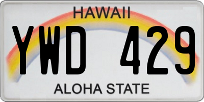 HI license plate YWD429
