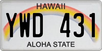 HI license plate YWD431