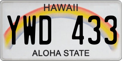 HI license plate YWD433