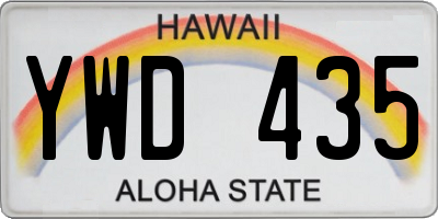 HI license plate YWD435