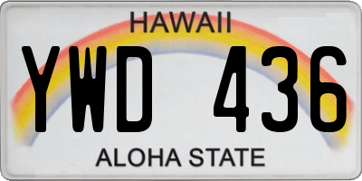 HI license plate YWD436