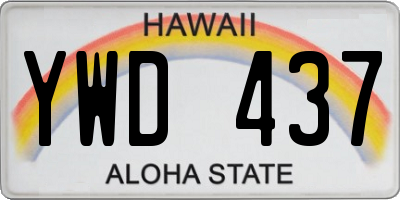 HI license plate YWD437