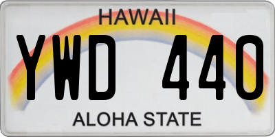 HI license plate YWD440