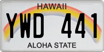 HI license plate YWD441