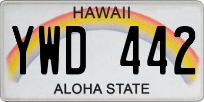 HI license plate YWD442