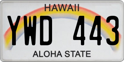HI license plate YWD443