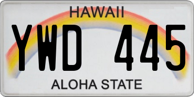 HI license plate YWD445