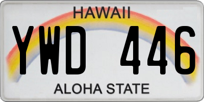 HI license plate YWD446