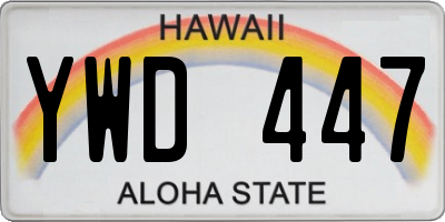 HI license plate YWD447