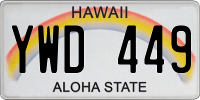 HI license plate YWD449