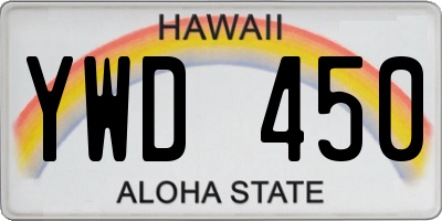 HI license plate YWD450