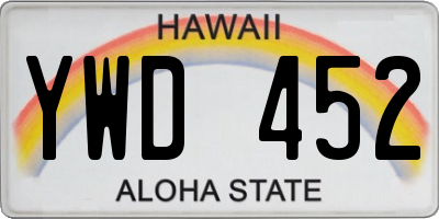 HI license plate YWD452