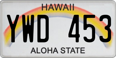 HI license plate YWD453