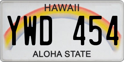 HI license plate YWD454