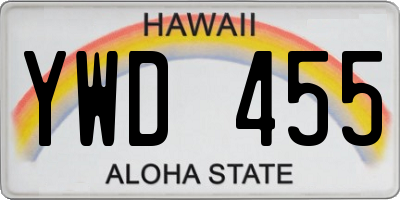 HI license plate YWD455