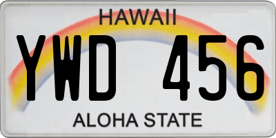 HI license plate YWD456