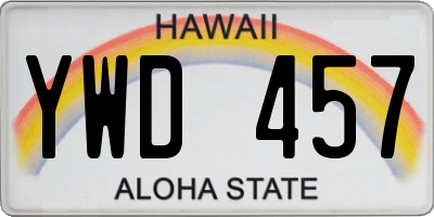 HI license plate YWD457