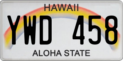 HI license plate YWD458