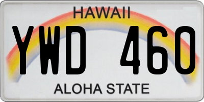 HI license plate YWD460