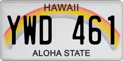 HI license plate YWD461