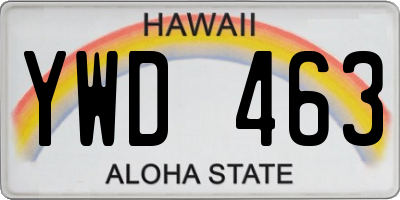 HI license plate YWD463
