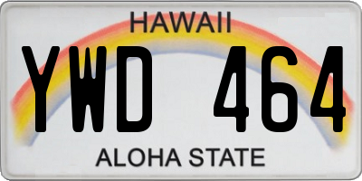 HI license plate YWD464