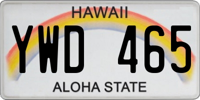 HI license plate YWD465