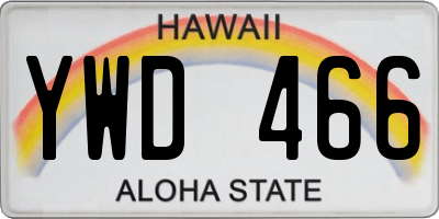 HI license plate YWD466