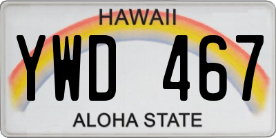 HI license plate YWD467