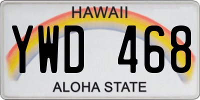 HI license plate YWD468