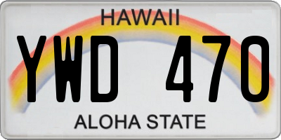 HI license plate YWD470