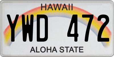 HI license plate YWD472