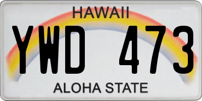HI license plate YWD473