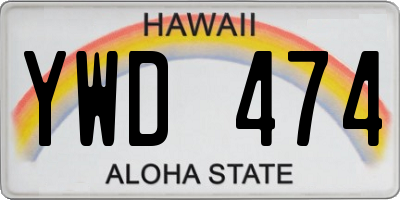 HI license plate YWD474