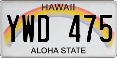 HI license plate YWD475