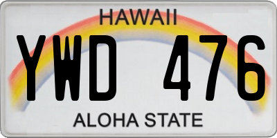 HI license plate YWD476
