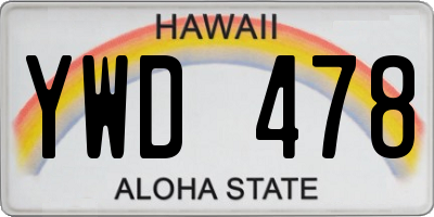 HI license plate YWD478