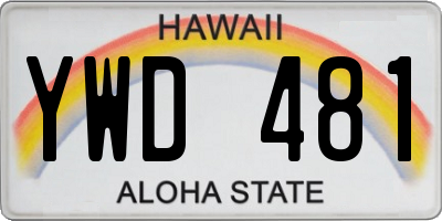 HI license plate YWD481