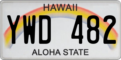 HI license plate YWD482
