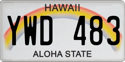 HI license plate YWD483