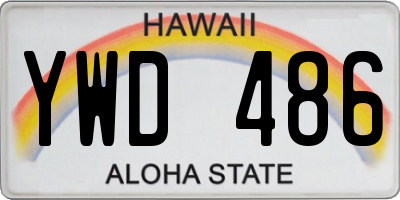 HI license plate YWD486
