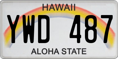 HI license plate YWD487