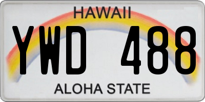 HI license plate YWD488