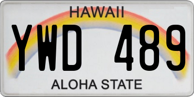 HI license plate YWD489