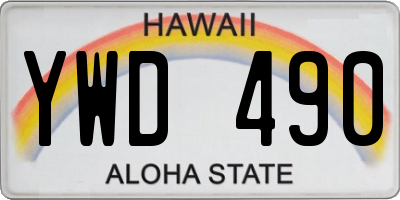 HI license plate YWD490