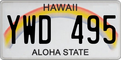 HI license plate YWD495