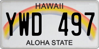 HI license plate YWD497